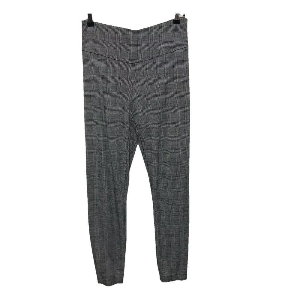 Cabi Leggings Womens Medium Gray Plaid Actual 29X28 Pull On Stretch Dress Pants